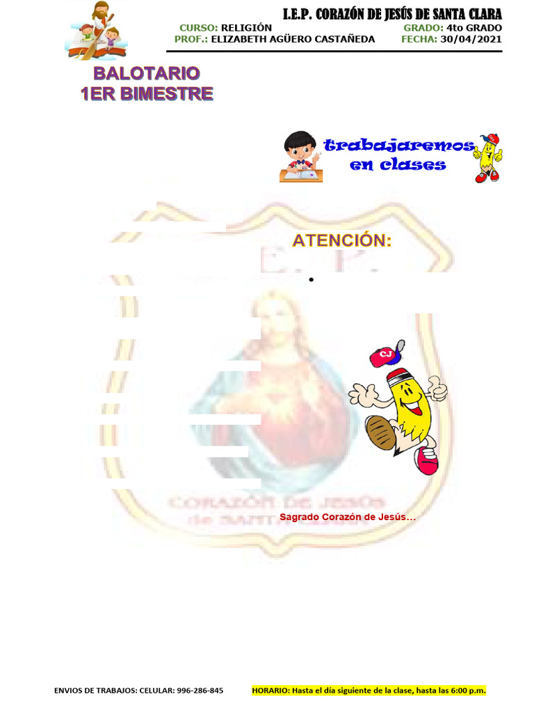 Preguntas de Religión para 4to Grado | PDF