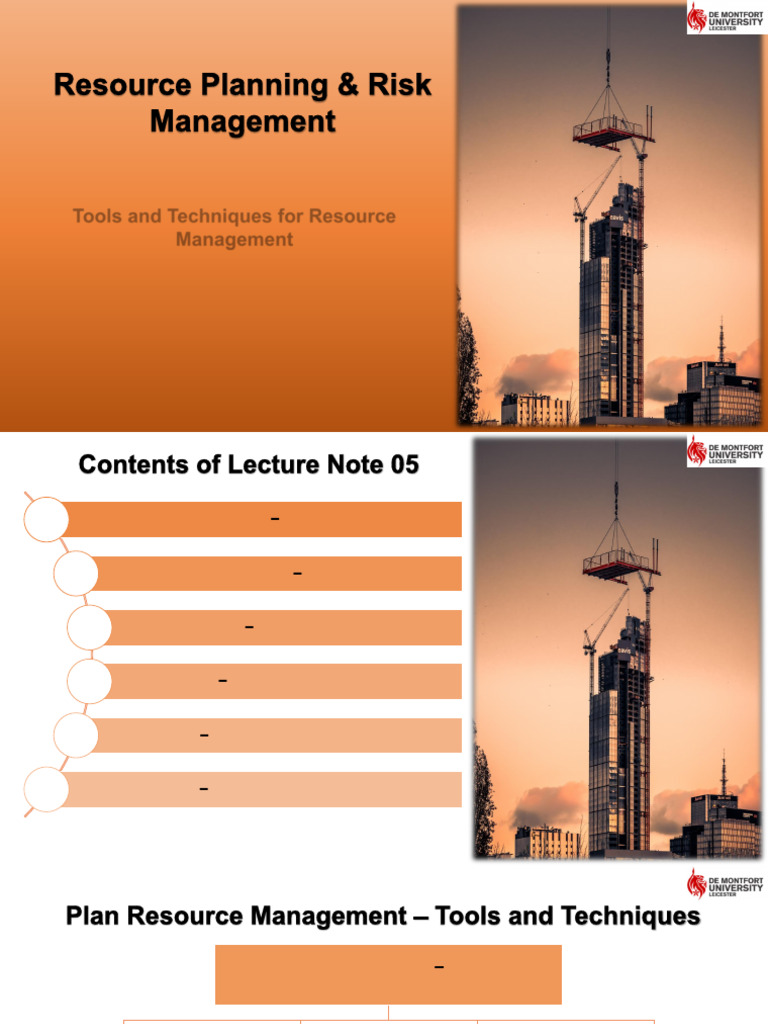 Resource Management Tools and Techniques | PDF | Project Management ...