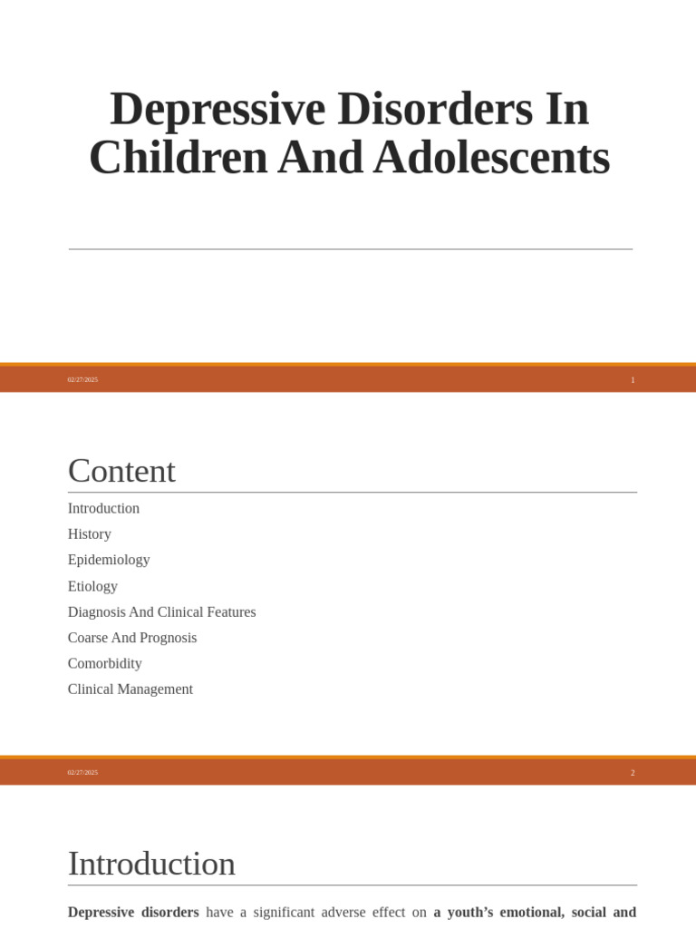 Depressive Disorders in Children and Adolescents | PDF | Major ...