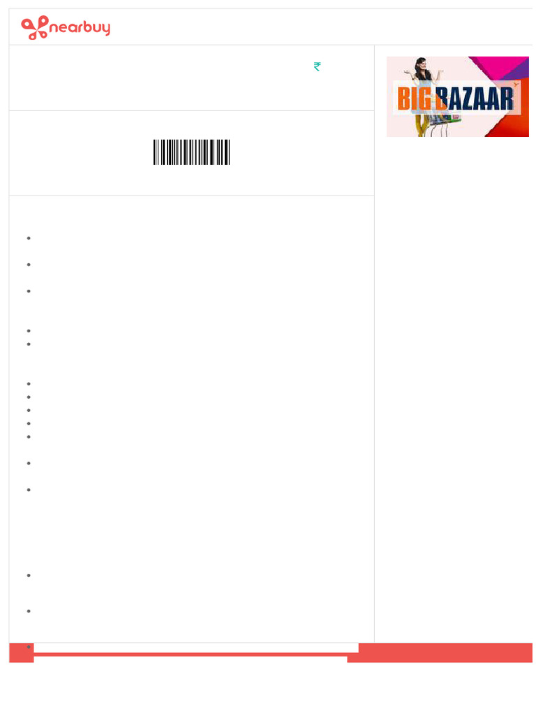 Big Bazaar e-Gift Voucher Details | PDF | Gift Card | Payments