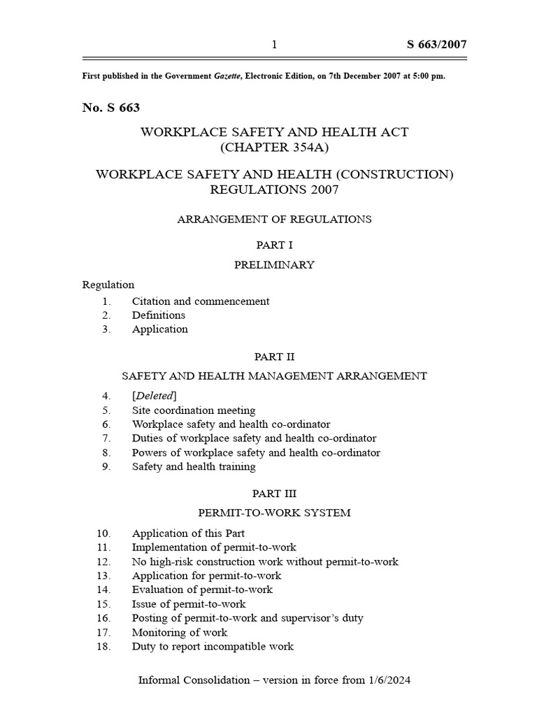 CSOC Construction Safety Regulations 2007 | PDF | Electrical Wiring ...