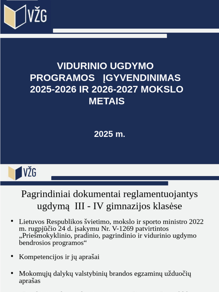 Vidurinio Ugdymo Programos Aprasas 2025 | PDF