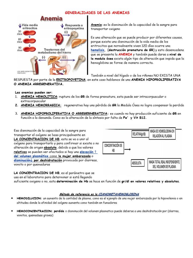 Tipos y Causas de Anemias | PDF | Anemia | Glóbulo rojo