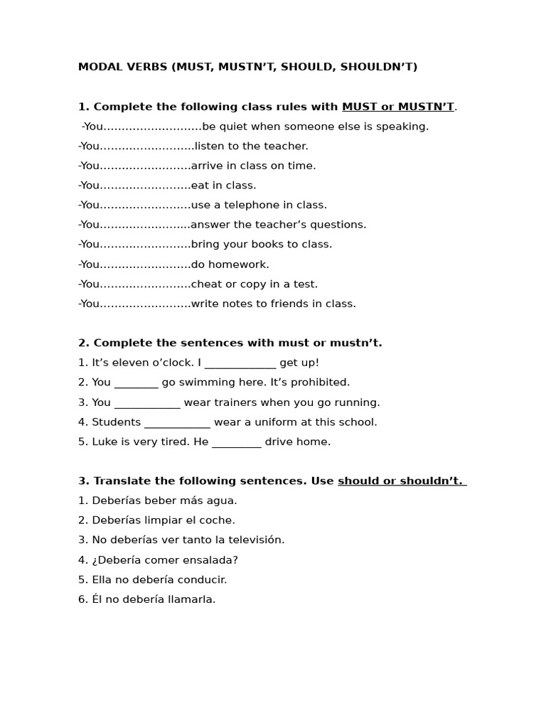 Reglas y Uso de Verbos Modales | PDF