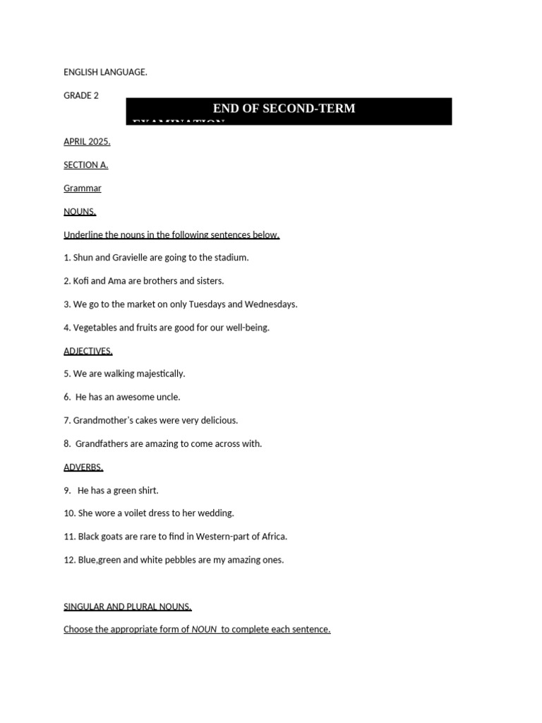 Grade 2 English Language Worksheets | PDF | Linguistics | Linguistic ...