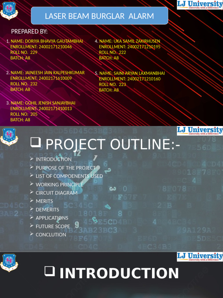 Laser Beam Burglar Alarm Project Overview | PDF | Laser | Electronics
