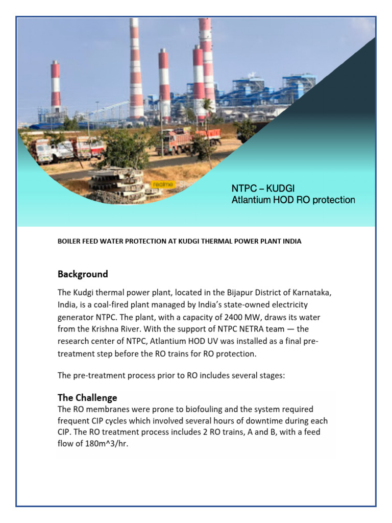 Kudgi Plant's UV Solution Success | PDF