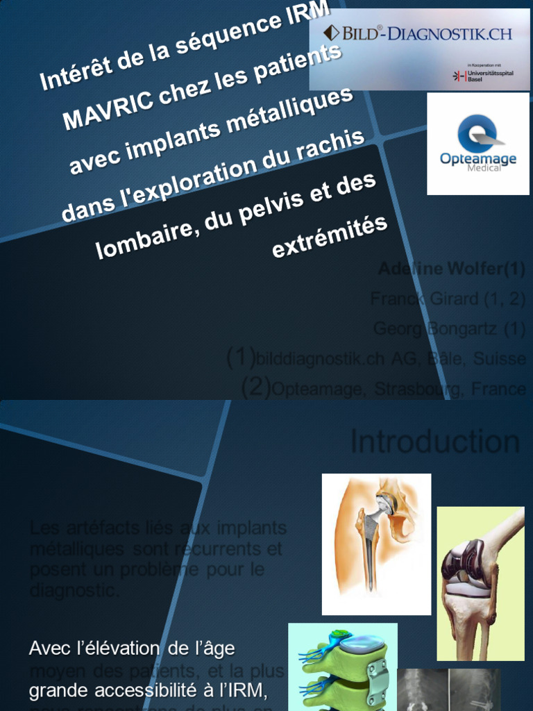 MAVRIC : Optimisation IRM des implants | PDF | Imagerie par résonance ...