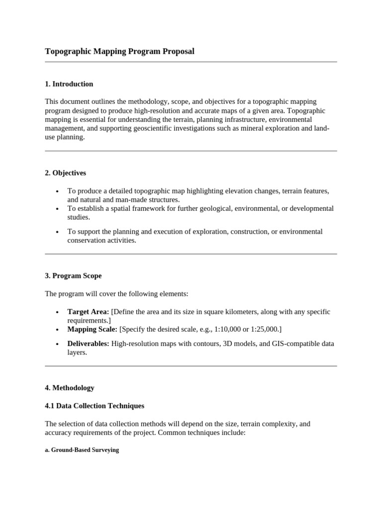 Topographic mapping program proposal pdf topography geographic