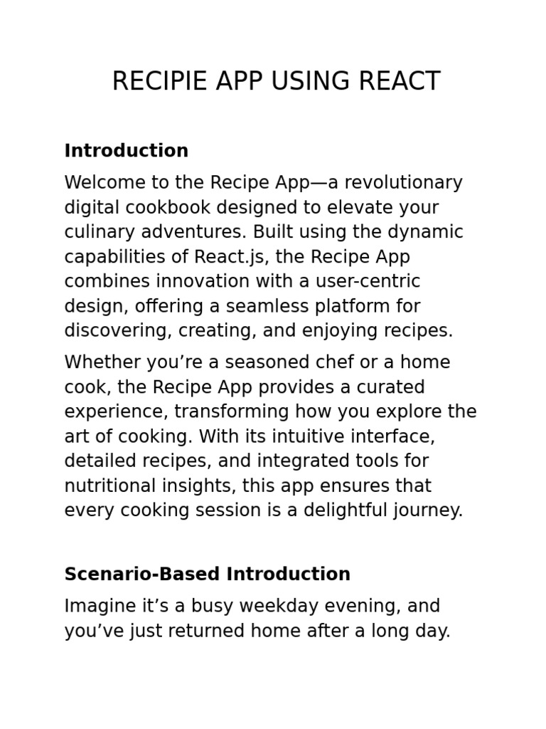 Recipe App Built with React.js | PDF | Mobile App | Recipe