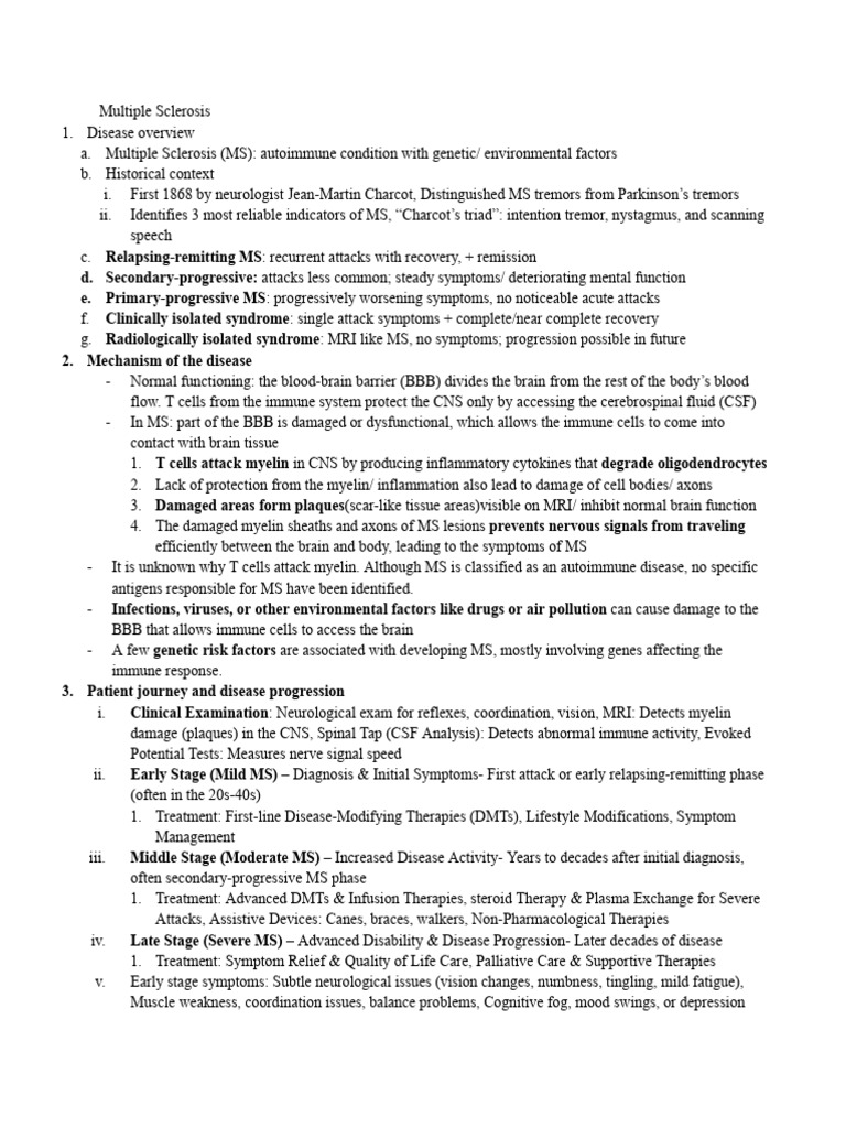 Multiple Sclerosis - Nervous System Pathology | PDF | Multiple ...