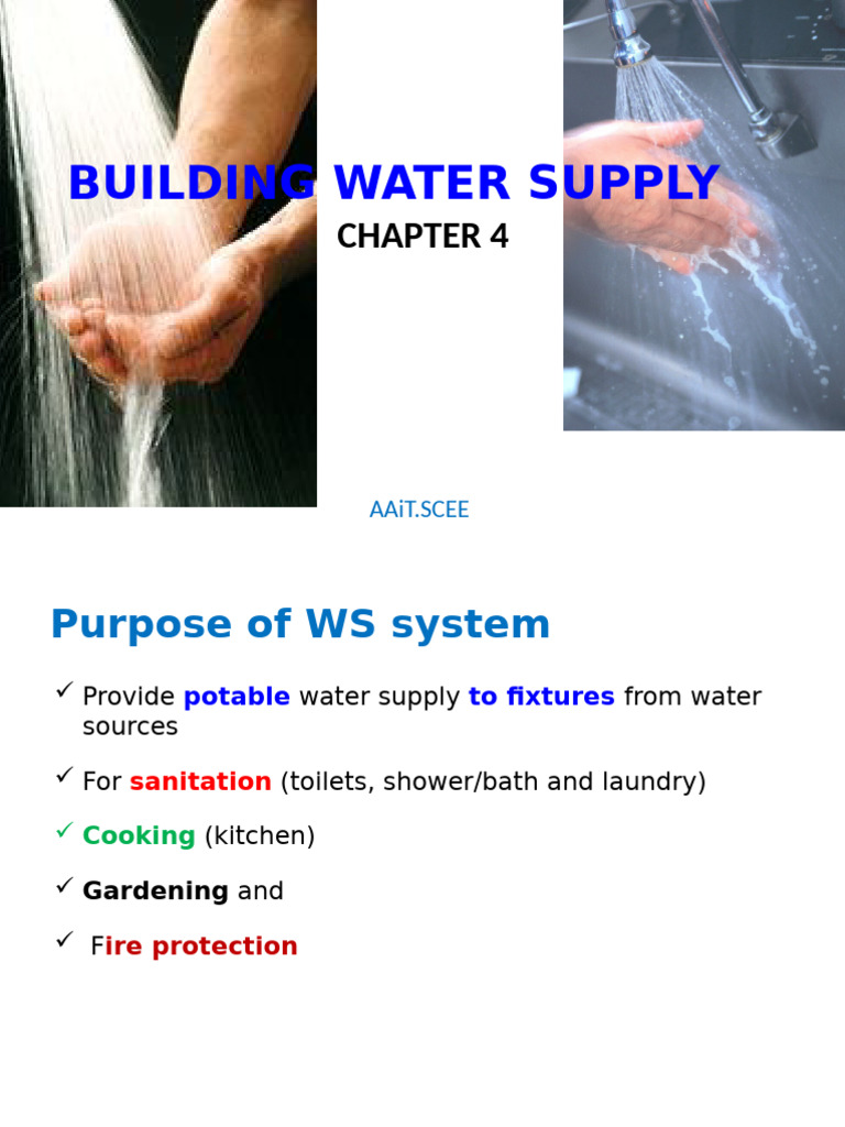 Chapter 4 - Water Supply and Sanitary Installation For Buildings | PDF ...