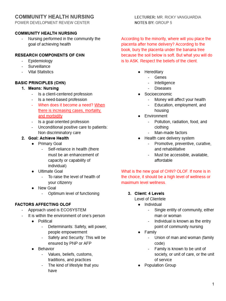 Community Health Nursing Overview | PDF | Health Sciences | Health Care