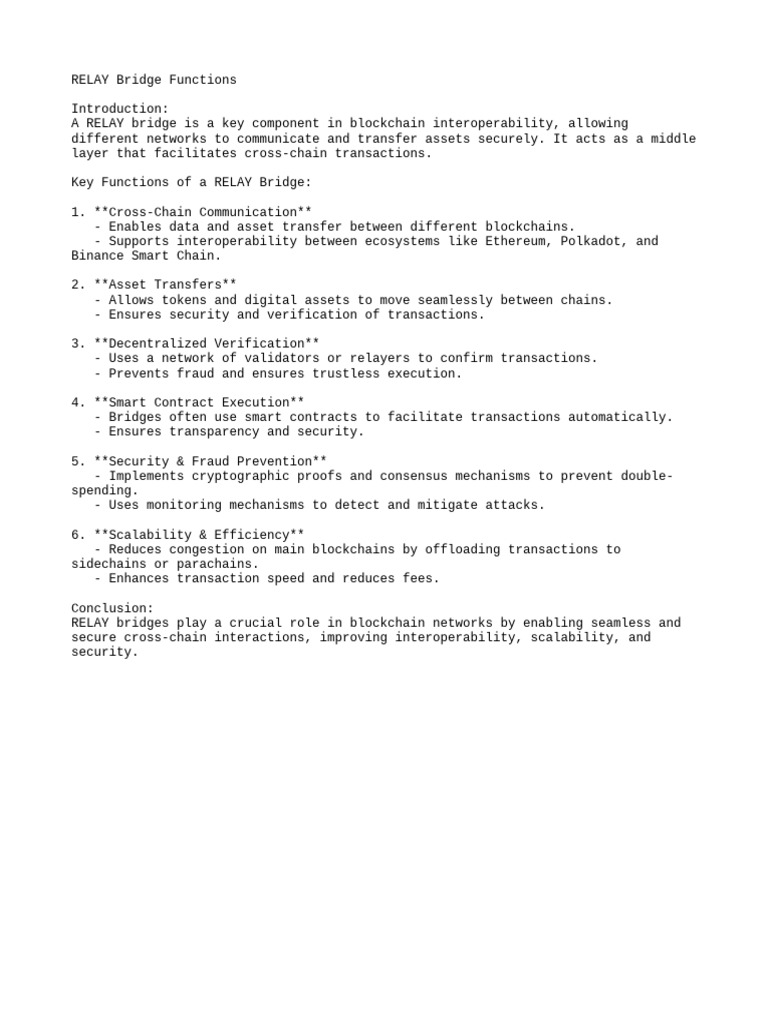 RELAY_Bridge_Functions | PDF