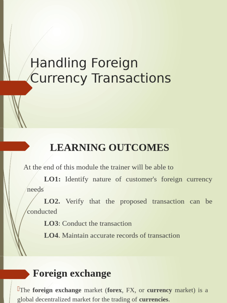 Managing Foreign Currency Transactions | PDF | Foreign Exchange Market ...