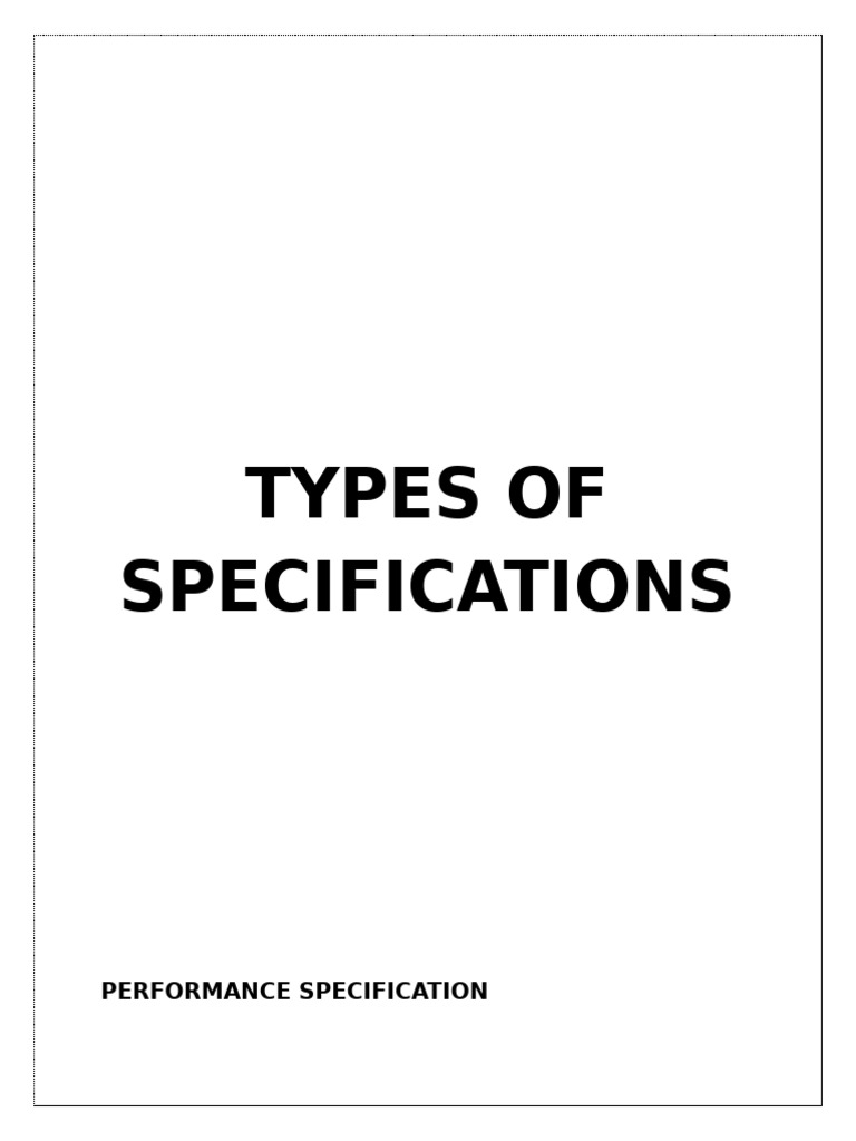 Types of Construction Specifications | PDF | Concrete | Materials