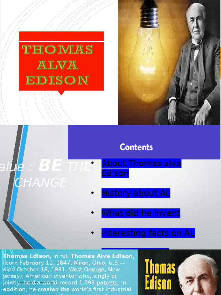 Thomas Edison: Inventions and Facts | PDF | Thomas Edison ...
