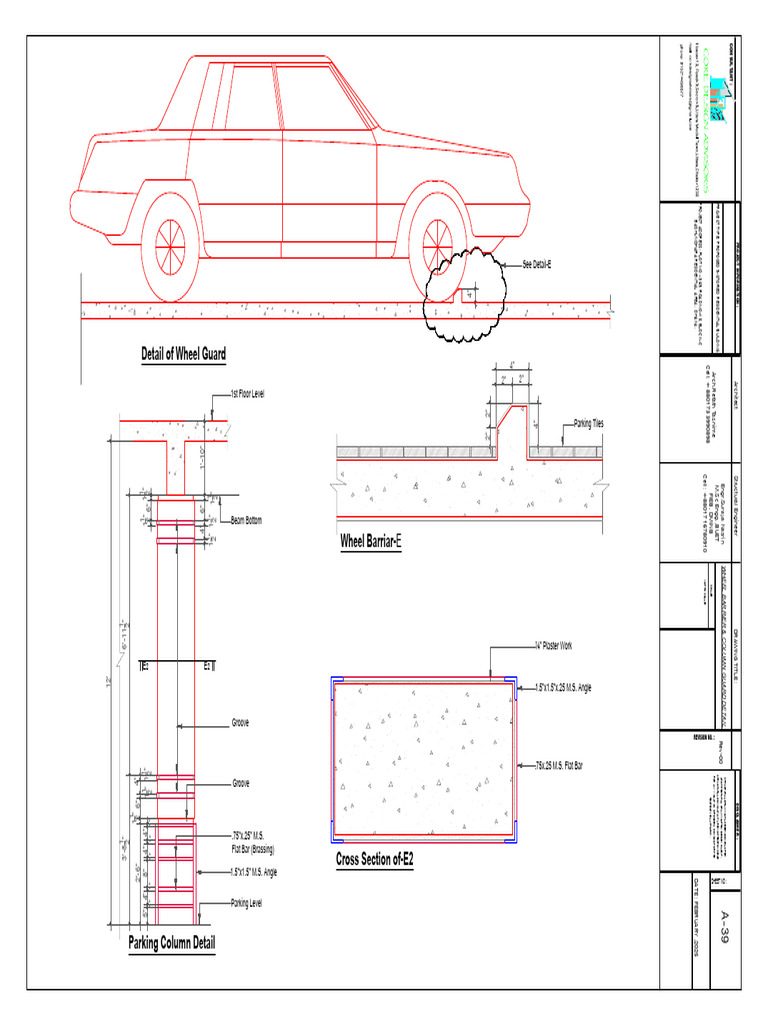 Wheel Barrier and Column Guard Detail | PDF | Architectural Design ...