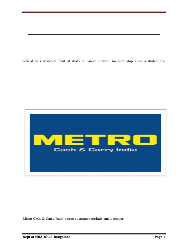 Metro Cash and Carry Private Limited (3) .PDF VVVV | PDF | Strategic ...