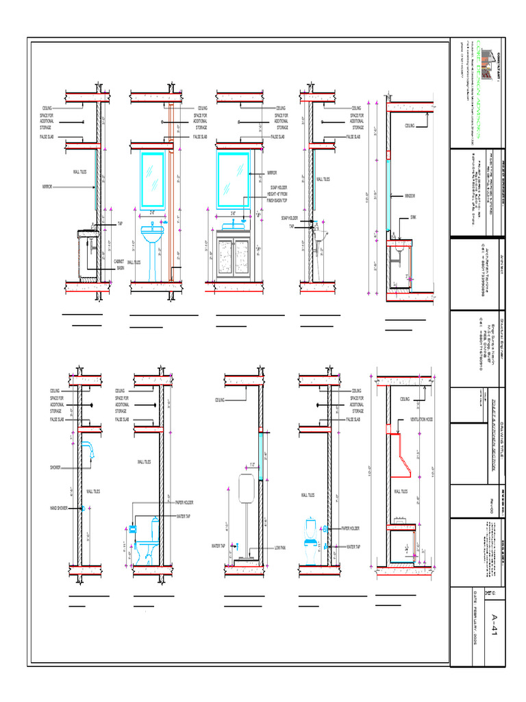 Toilet & Kitchen Section Plans | PDF