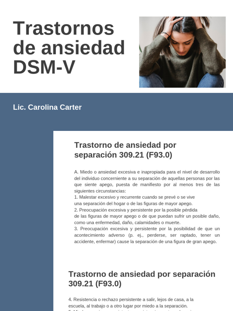 Trastornos de Ansiedad según DSM-V | PDF | Ansiedad | Trastorno de ansiedad