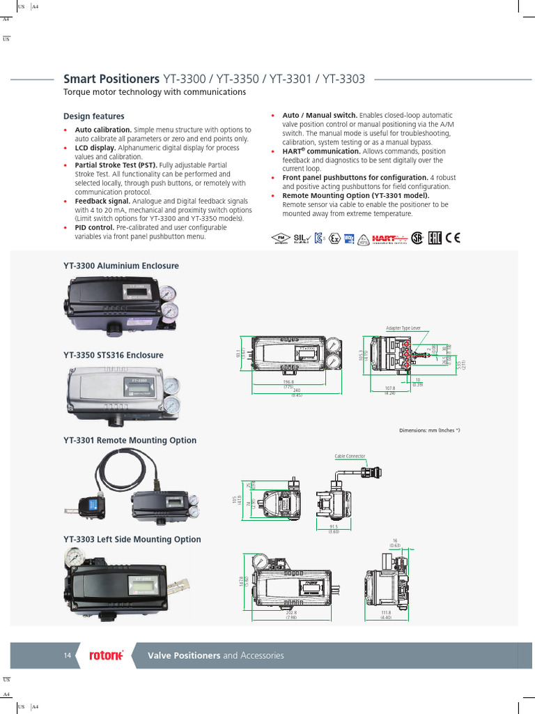 Smart Positioners: YT-3300 / YT-3350 / YT-3301 / YT-3303 | PDF ...