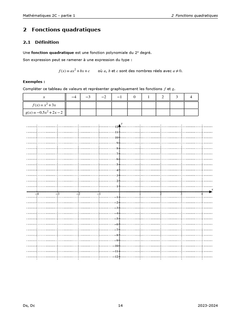 Corrigé de l'exercice de quadratiques | PDF | Fonction (Mathématiques ...