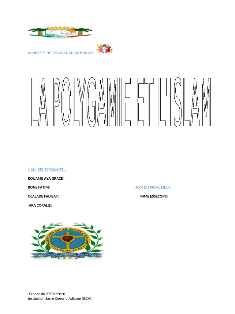 La Polygamie : Causes et Conséquences | PDF | Polygamie | Mariage
