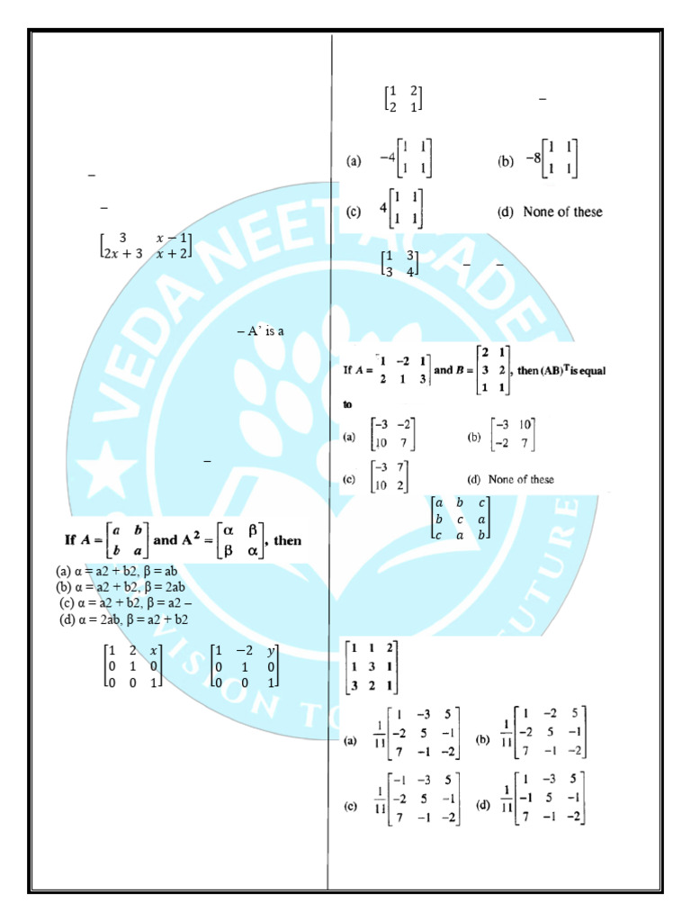 VIT WEEKLY TEST - 01 | PDF | Atomic Orbital | Matrix (Mathematics)
