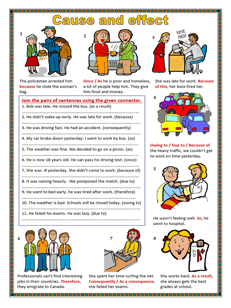 Sentence Connectors Practice Exercise | PDF