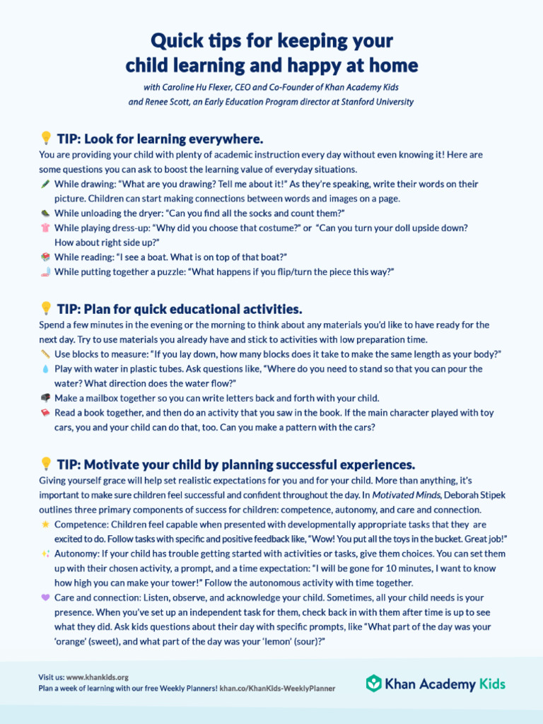 Learning at Home Tips | PDF