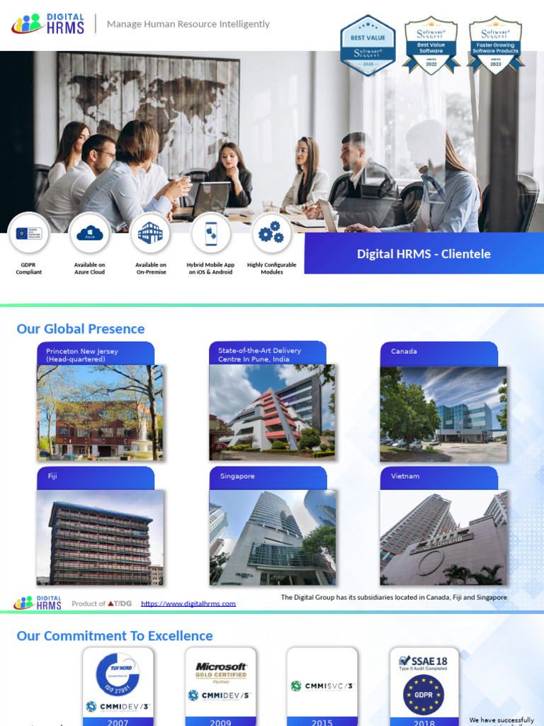 DigitalHRMS Client Brochure | PDF | Regulatory Compliance | Computing