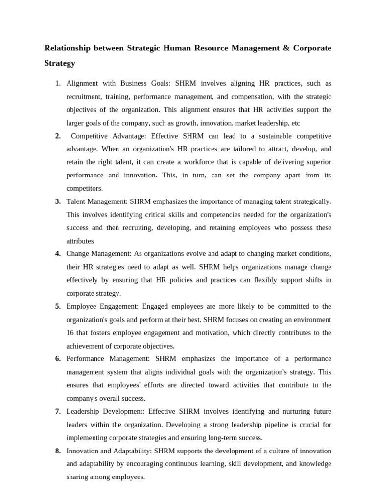 Aligning HR with Corporate Strategy | PDF | Strategic Management ...