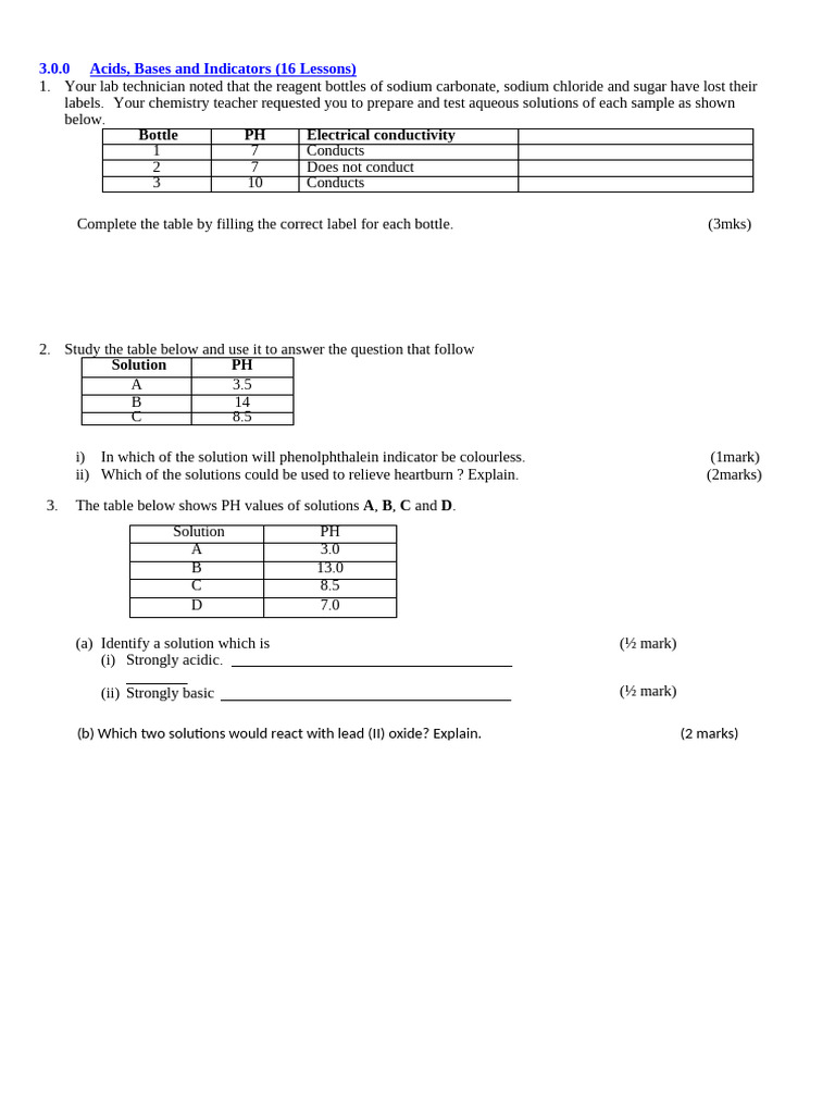 Acids, Bases and Indicators | PDF