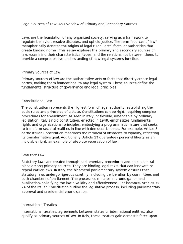 Legal Sources of Law | PDF | Sources Of Law | Precedent