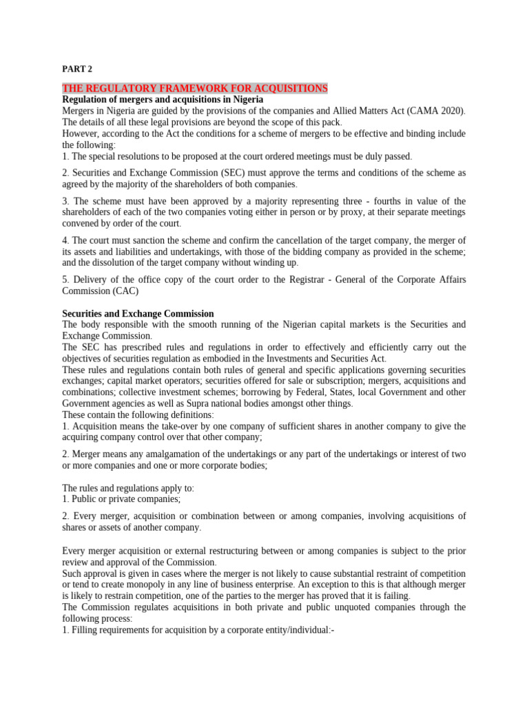 Mergers and Acquistion Part 2 | PDF | Takeover | Mergers And Acquisitions