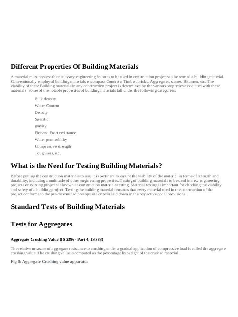 Tests For Building Materials - Bricks Concrete Bitumen B32deb12 | PDF ...