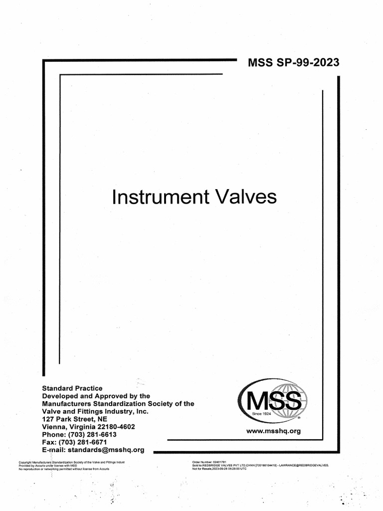 MSS SP-99-2023 | PDF