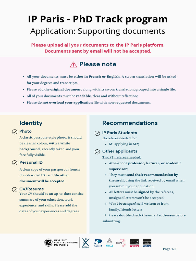 IP Paris PhD Application Requirements | PDF | Doctor Of Philosophy