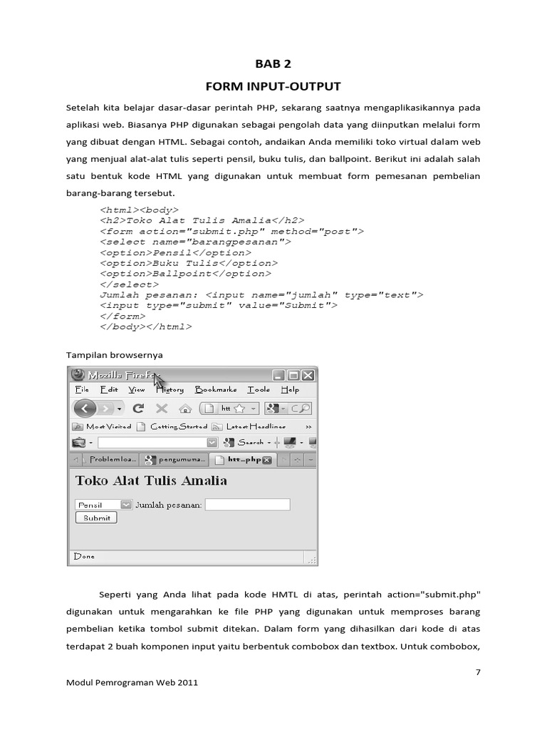 Form Input-Output dengan PHP dan HTML | PDF