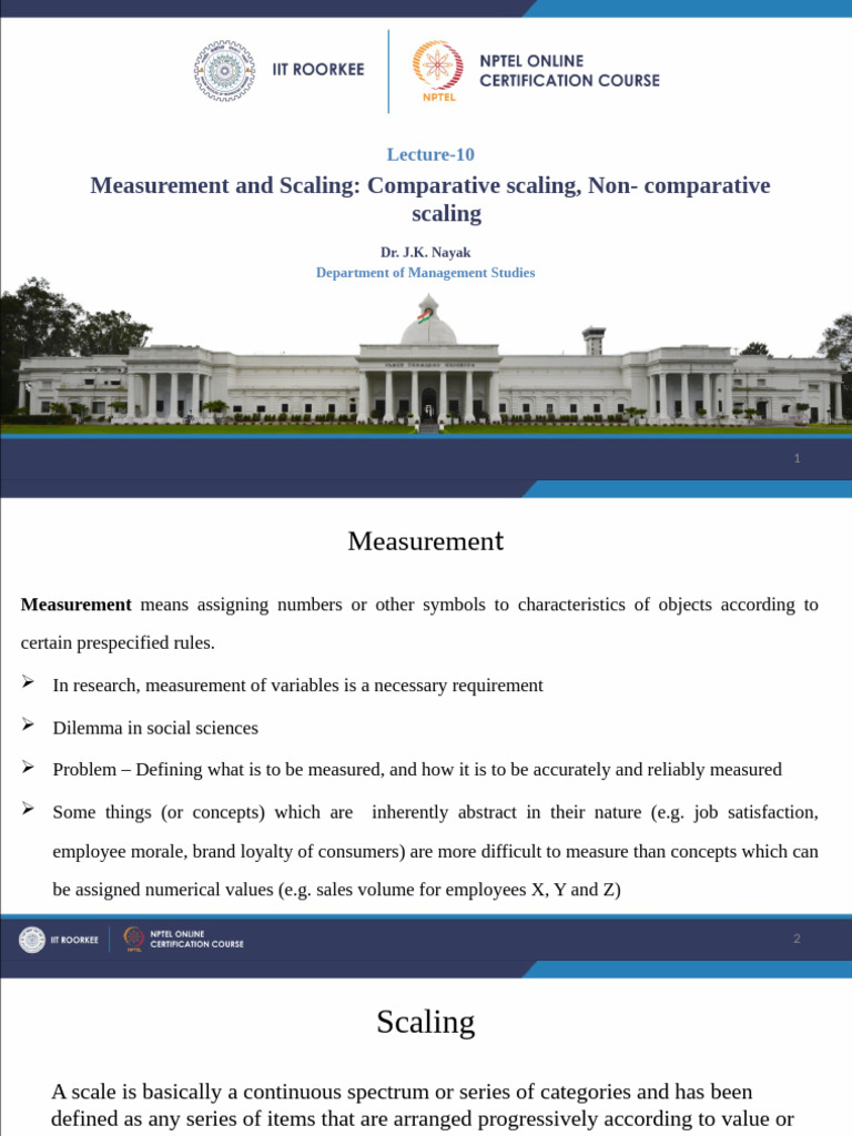 07 Measurement and scaling (Comparative and non-comparative | PDF ...