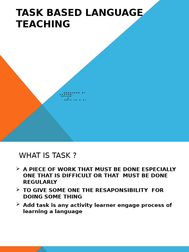 Task-Based Language Teaching Guide | PDF | Language Education | Learning