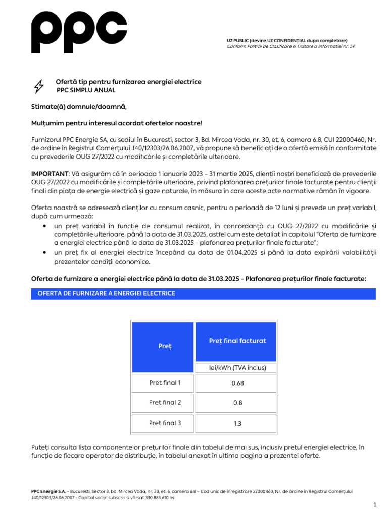 Oferta PPC Simplu Anual | PDF