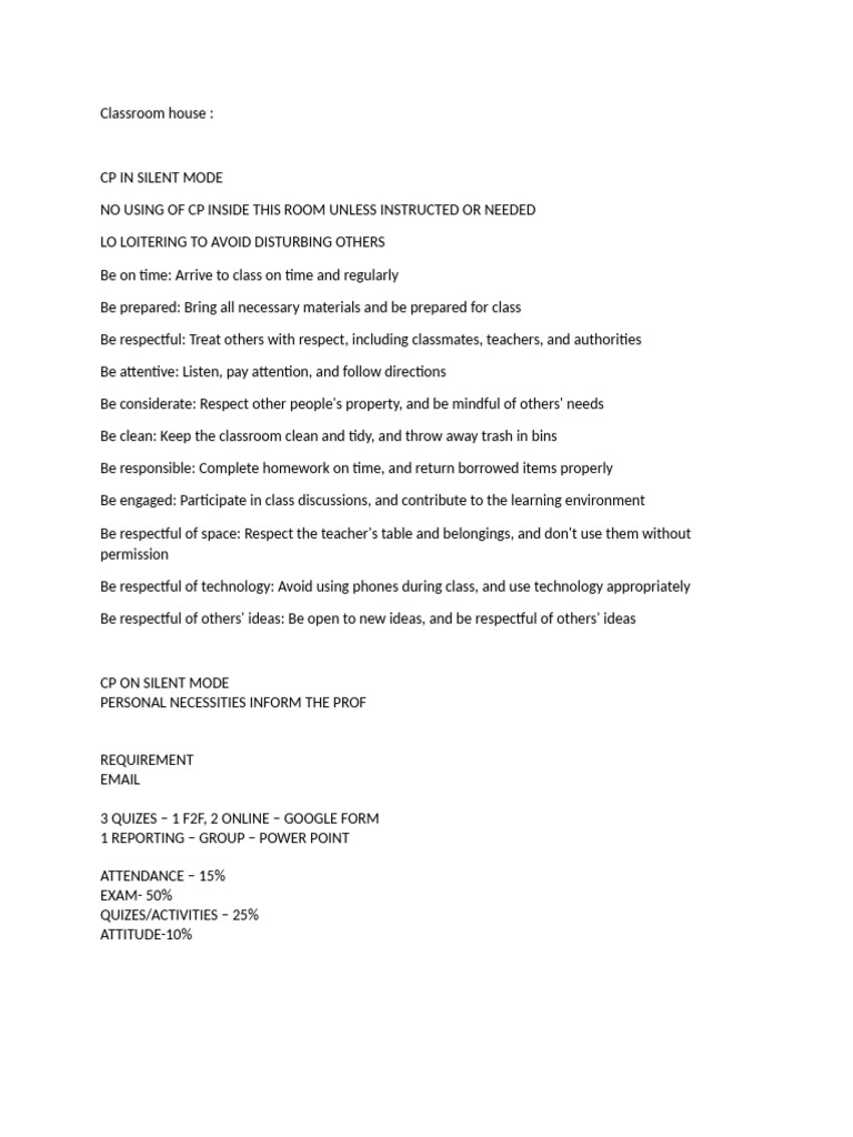 HOUSE RULES | PDF