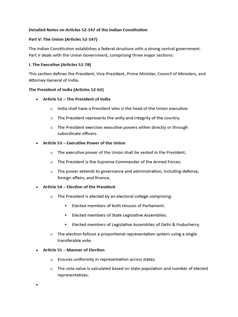 Detailed Notes On Articles 52 | PDF | Supreme Courts | Supreme Court Of ...