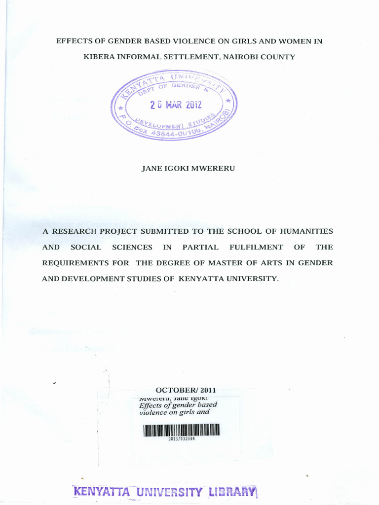 Effects of Gender Based Violence... (1) | PDF | Violence | Domestic ...