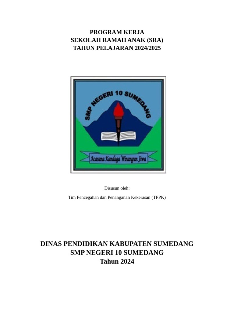 Program Kerja Sekolah Ramah Anak 2024 | PDF