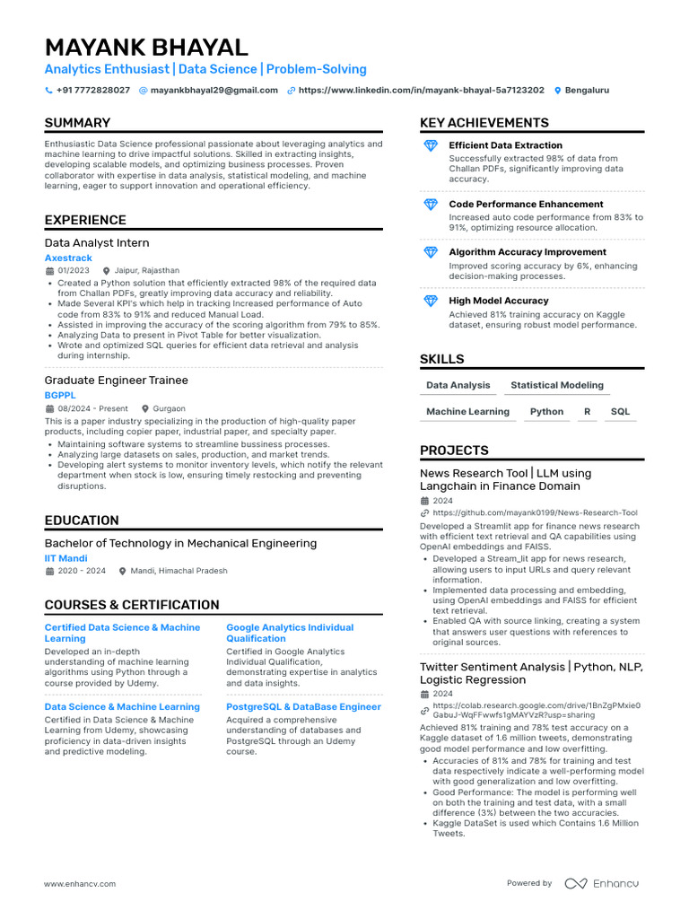 Image showcasing Data_Science_Resume | PDF | Data Science | Analytics