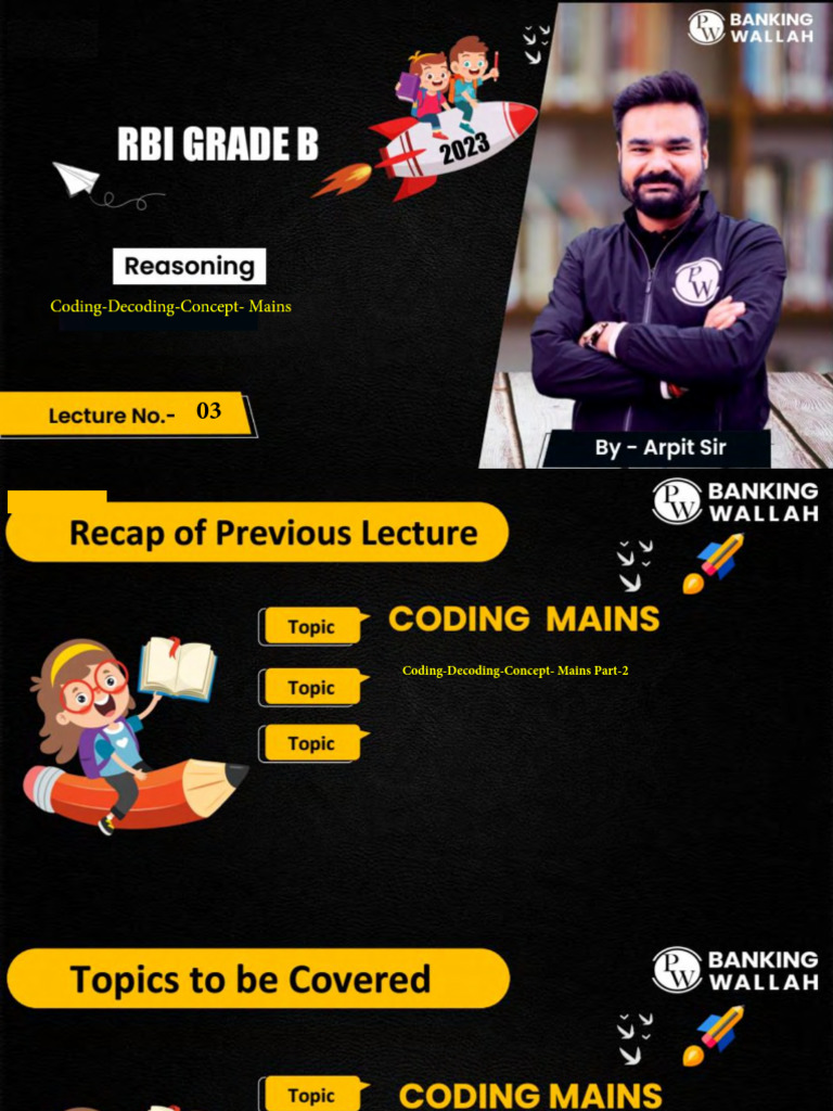 Coding-Decoding-Concept - Mains 03 - Class Notes RBI GRADE-B | PDF