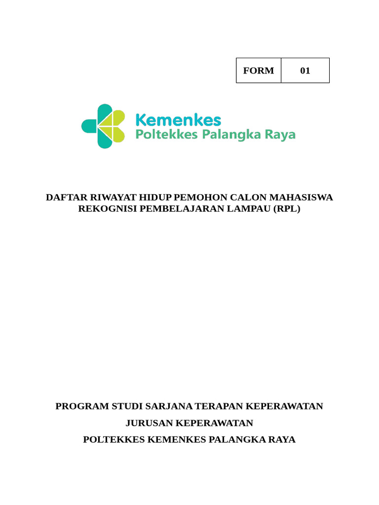 CV Calon Mahasiswa RPL Keperawatan | PDF